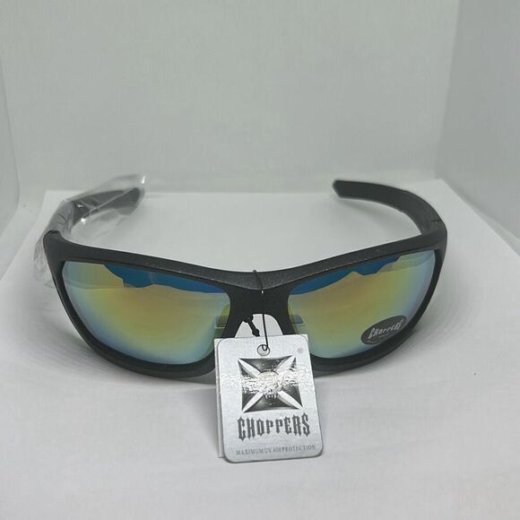 Choppers Biker Mens Mirrored Sunglasses - Picture 3 of 3